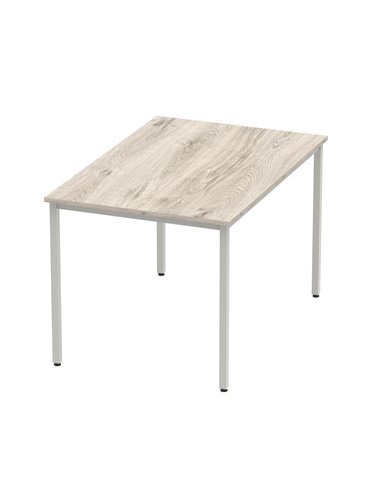 Dynamic Impulse 1200mm Straight Writing Desk Table Grey Oak Top Silver Box Frame Leg I003260