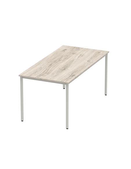 Dynamic Impulse 1600mm Straight Writing Desk Table Grey Oak Top Silver Box Frame Leg I003261 - pic 72849 | FastDaddyshop