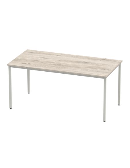 Dynamic Impulse 1600mm Straight Writing Desk Table Grey Oak Top Silver Box Frame Leg I003261 - pic 72851 | FastDaddyshop