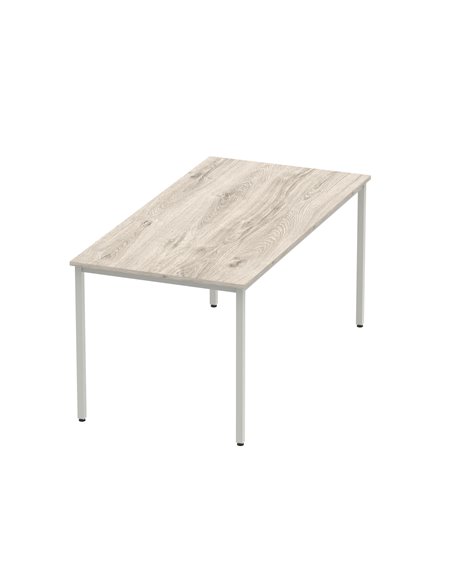 Dynamic Impulse 1600mm Straight Writing Desk Table Grey Oak Top Silver Box Frame Leg I003261 - pic 72853 | FastDaddyshop