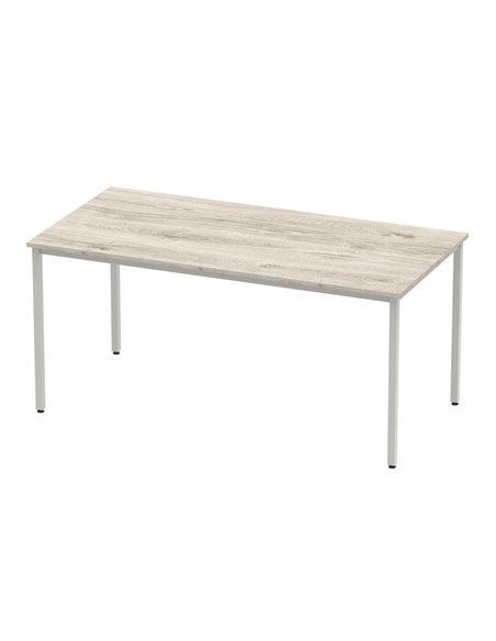 Dynamic Impulse 1600mm Straight Writing Desk Table Grey Oak Top Silver Box Frame Leg I003261 - pic 72855 | FastDaddyshop
