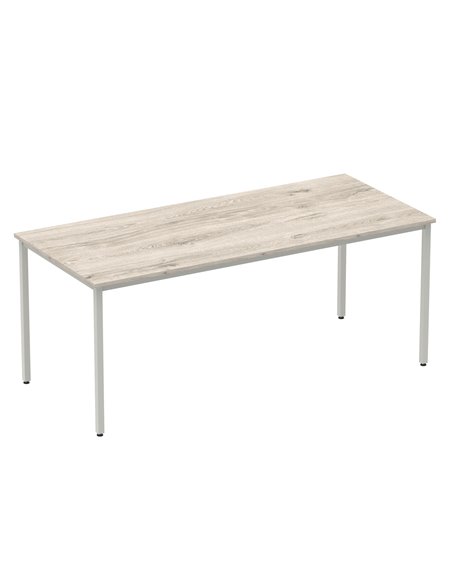 Dynamic Impulse 1800mm Straight Writing Desk Table Grey Oak Top Silver Box Frame Leg I003262 - pic 72856 | FastDaddyshop