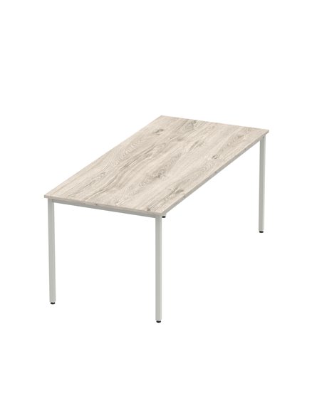 Dynamic Impulse 1800mm Straight Writing Desk Table Grey Oak Top Silver Box Frame Leg I003262 - pic 72857 | FastDaddyshop