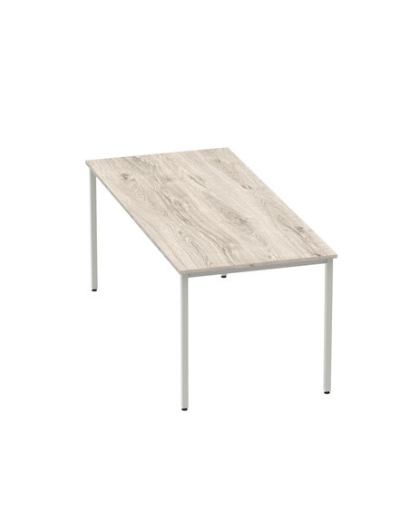 Dynamic Impulse 1800mm Straight Writing Desk Table Grey Oak Top Silver Box Frame Leg I003262 - pic 72858 | FastDaddyshop
