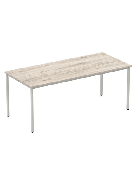 Dynamic Impulse 1800mm Straight Writing Desk Table Grey Oak Top Silver Box Frame Leg I003262 - pic 72860 | FastDaddyshop