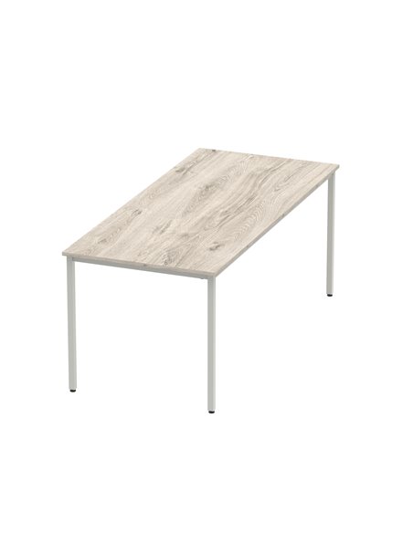 Dynamic Impulse 1800mm Straight Writing Desk Table Grey Oak Top Silver Box Frame Leg I003262 - pic 72861 | FastDaddyshop