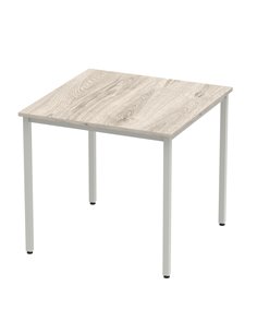 Dynamic Impulse 800mm Straight Writing Desk Table Grey Oak Top Silver Box Frame Leg I003263 2