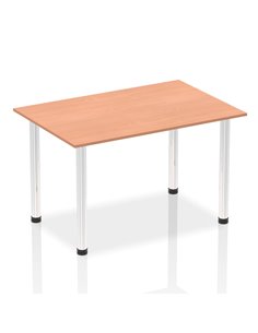 Dynamic Impulse 1400mm Straight Writing Desk Table Beech Top Chrome Post Leg I003588