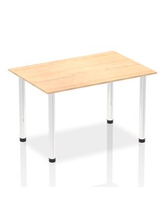 Dynamic Impulse 1400mm Straight Writing Desk Table Maple Top Chrome Post Leg I003591