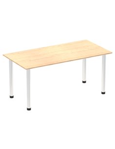 Dynamic Impulse 1600mm Straight Writing Desk Table Maple Top Chrome Post Leg I003597