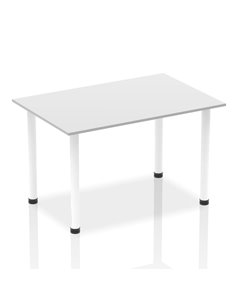 Dynamic Impulse 1400mm Straight Writing Desk Table White Top White Post Leg I003688