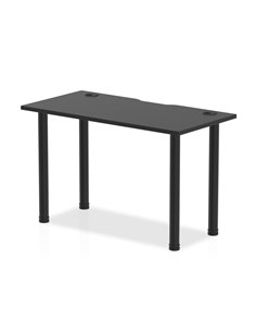 Dynamic Impulse Black Series 1200 x 600mm Straight Table Black Top with Cable Ports Black Post Leg I004204