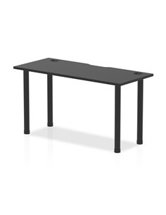 Dynamic Impulse Black Series 1400 x 600mm Straight Table Black Top with Cable Ports Black Post Leg I004205