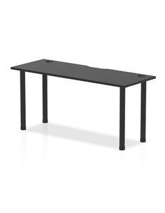 Dynamic Impulse Black Series 1600 x 600mm Straight Table Black Top with Cable Ports Black Post Leg I004206