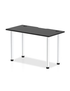 Dynamic Impulse Black Series 1200 x 600mm Straight Table Black Top with Cable Ports Aluminium Leg I004236