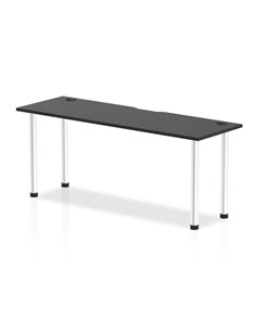 Dynamic Impulse Black Series 1800 x 600mm Straight Table Black Top with Cable Ports Aluminium Leg I004239