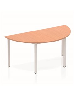 Dynamic Impulse 1600mm Semi-Circle Office Desk Beech Top Silver Box Frame Leg BF00112