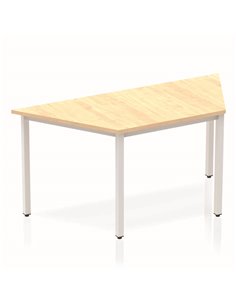 Dynamic Impulse 1600mm Trapezium Office Desk Maple Top Silver Box Frame Leg BF00160
