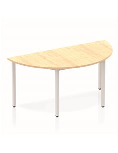 Dynamic Impulse 1600mm Semi-Circle Office Desk Maple Top Silver Box Frame Leg BF00164