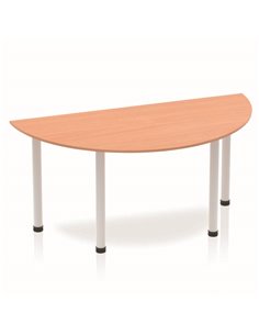 Dynamic Impulse 1600mm Semi-Circle Office Desk Beech Top Silver Post Leg BF00171