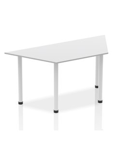 Dynamic Impulse 1600mm Trapezium Office Desk White Top Silver Post Leg BF00176