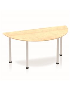 Dynamic Impulse 1600mm Semi-Circle Office Desk Maple Top Silver Post Leg BF00195