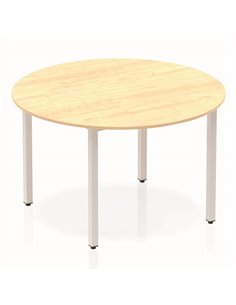 Dynamic Impulse 1200mm Round Office Table Maple Top Silver Box Frame Leg BF00200