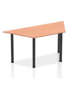 Dynamic Impulse 1600mm Trapezium Office Desk Beech Top Black Post Leg BF00386