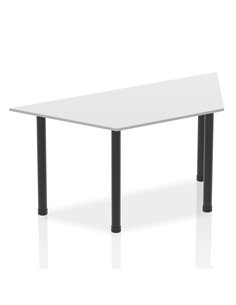 Dynamic Impulse 1600mm Trapezium Office Desk White Top Black Post Leg BF00388