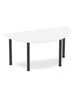 Dynamic Impulse 1600mm Semi-Circle Office Desk White Top Black Post Leg BF00389