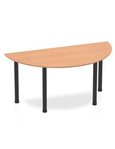 Dynamic Impulse 1600mm Semi-Circle Office Desk Oak Top Black Post Leg BF00391