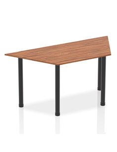 Dynamic Impulse 1600mm Trapezium Office Desk Walnut Top Black Post Leg BF00392