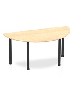 Dynamic Impulse 1600mm Semi-Circle Office Desk Maple Top Black Post Leg BF00395