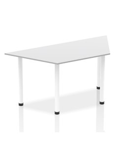 Dynamic Impulse 1600mm Trapezium Office Desk White Top White Post Leg I003701