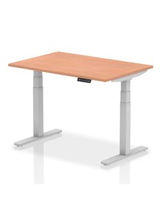 Dynamic Air 1200 x 800mm Height Adjustable Home Office Desk Beech Top Silver Leg HA01001