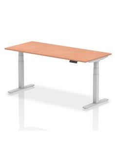 Dynamic Air 1800 x 800mm Height Adjustable Home Office Desk Beech Top Silver Leg HA01004