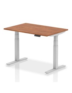 Dynamic Air 1200 x 800mm Height Adjustable Home Office Desk Walnut Top Silver Leg HA01005