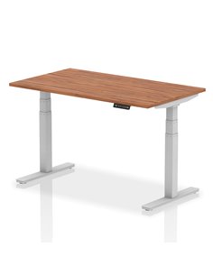Dynamic Air 1400 x 800mm Height Adjustable Home Office Desk Walnut Top Silver Leg HA01006