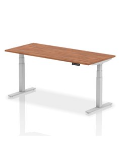 Dynamic Air 1800 x 800mm Height Adjustable Home Office Desk Walnut Top Silver Leg HA01008