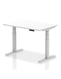 Dynamic Air 1200 x 800mm Height Adjustable Home Office Desk White Top Silver Leg HA01009