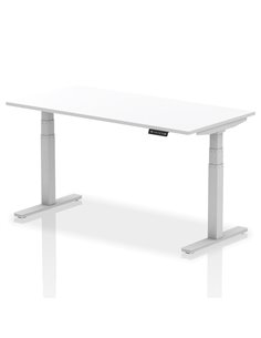 Dynamic Air 1600 x 800mm Height Adjustable Home Office Desk White Top Silver Leg HA01011