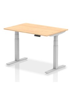 Dynamic Air 1200 x 800mm Height Adjustable Home Office Desk Maple Top Silver Leg HA01013