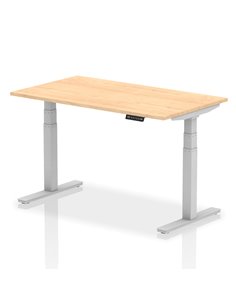 Dynamic Air 1400 x 800mm Height Adjustable Home Office Desk Maple Top Silver Leg HA01014