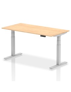 Dynamic Air 1600 x 800mm Height Adjustable Home Office Desk Maple Top Silver Leg HA01015