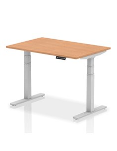Dynamic Air 1200 x 800mm Height Adjustable Home Office Desk Oak Top Silver Leg HA01017