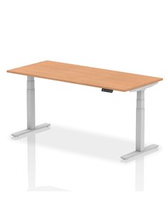 Dynamic Air 1800 x 800mm Height Adjustable Home Office Desk Oak Top Silver Leg HA01020