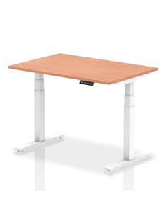 Dynamic Air 1200 x 800mm Height Adjustable Home Office Desk Beech Top White Leg HA01021