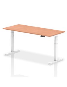 Dynamic Air 1800 x 800mm Height Adjustable Home Office Desk Beech Top White Leg HA01024