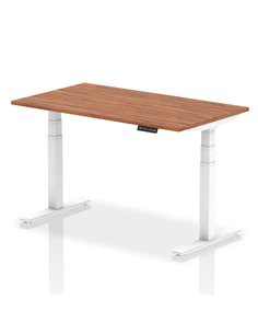Dynamic Air 1400 x 800mm Height Adjustable Home Office Desk Walnut Top White Leg HA01026