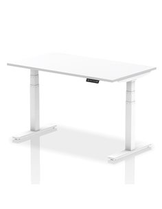 Dynamic Air 1400 x 800mm Height Adjustable Home Office Desk White Top White Leg HA01030